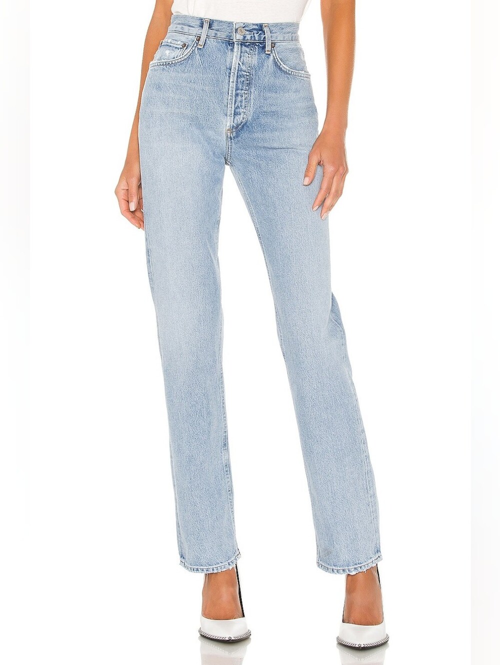 AGOLDE lana straight jeans High-Rise In Riptide (Distress) Size 27 - 30"W x 31"I